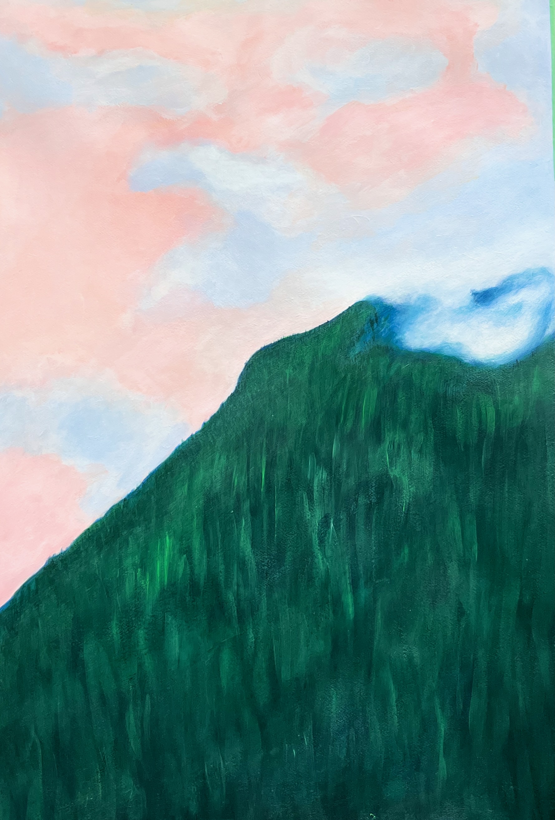 Cypress Bowl Pink Sky (acrylic on paper, 24