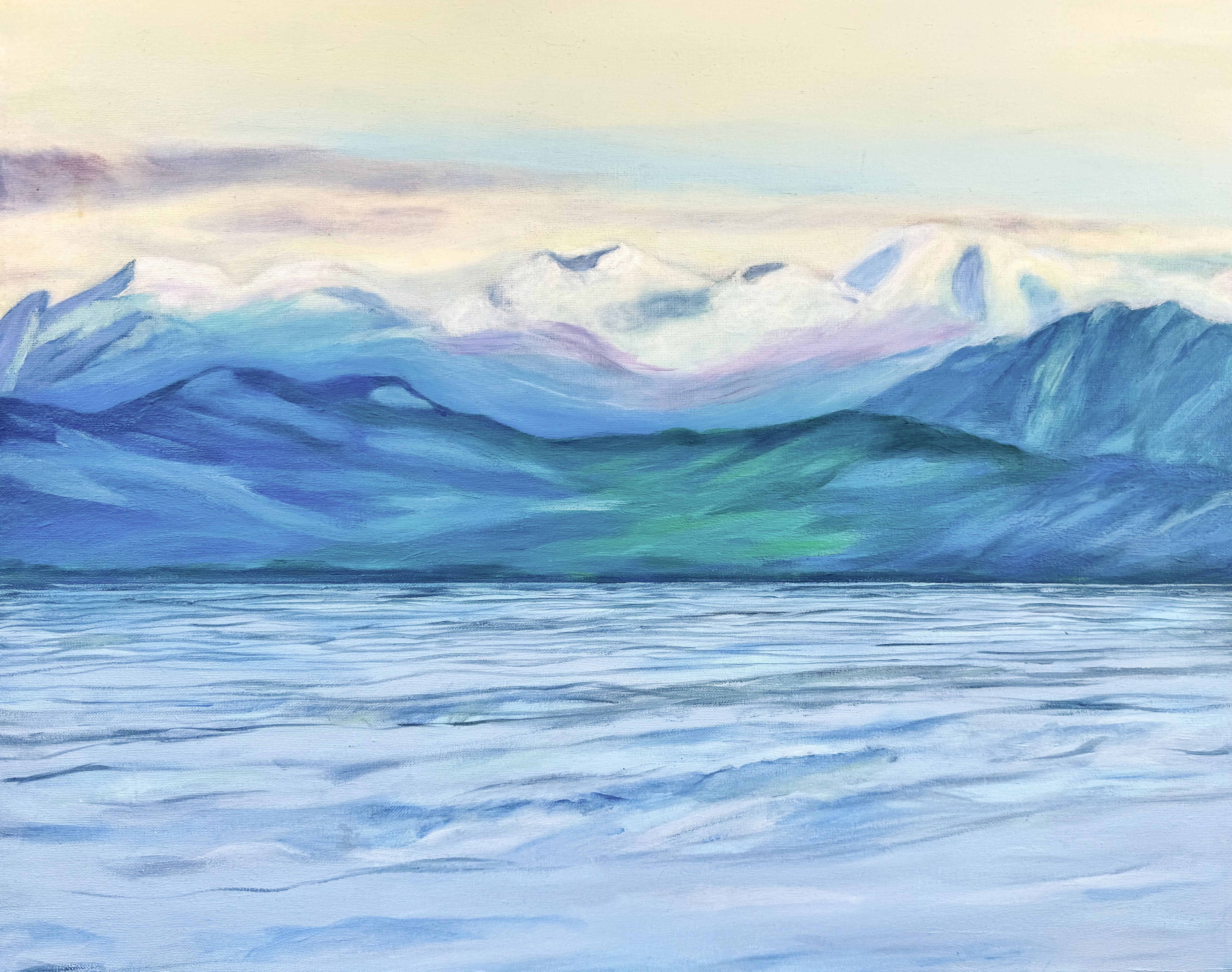 Garibaldi Mountains from Lantzville (20
30 inches x 24 inches, acrylic on canvas
C$1800