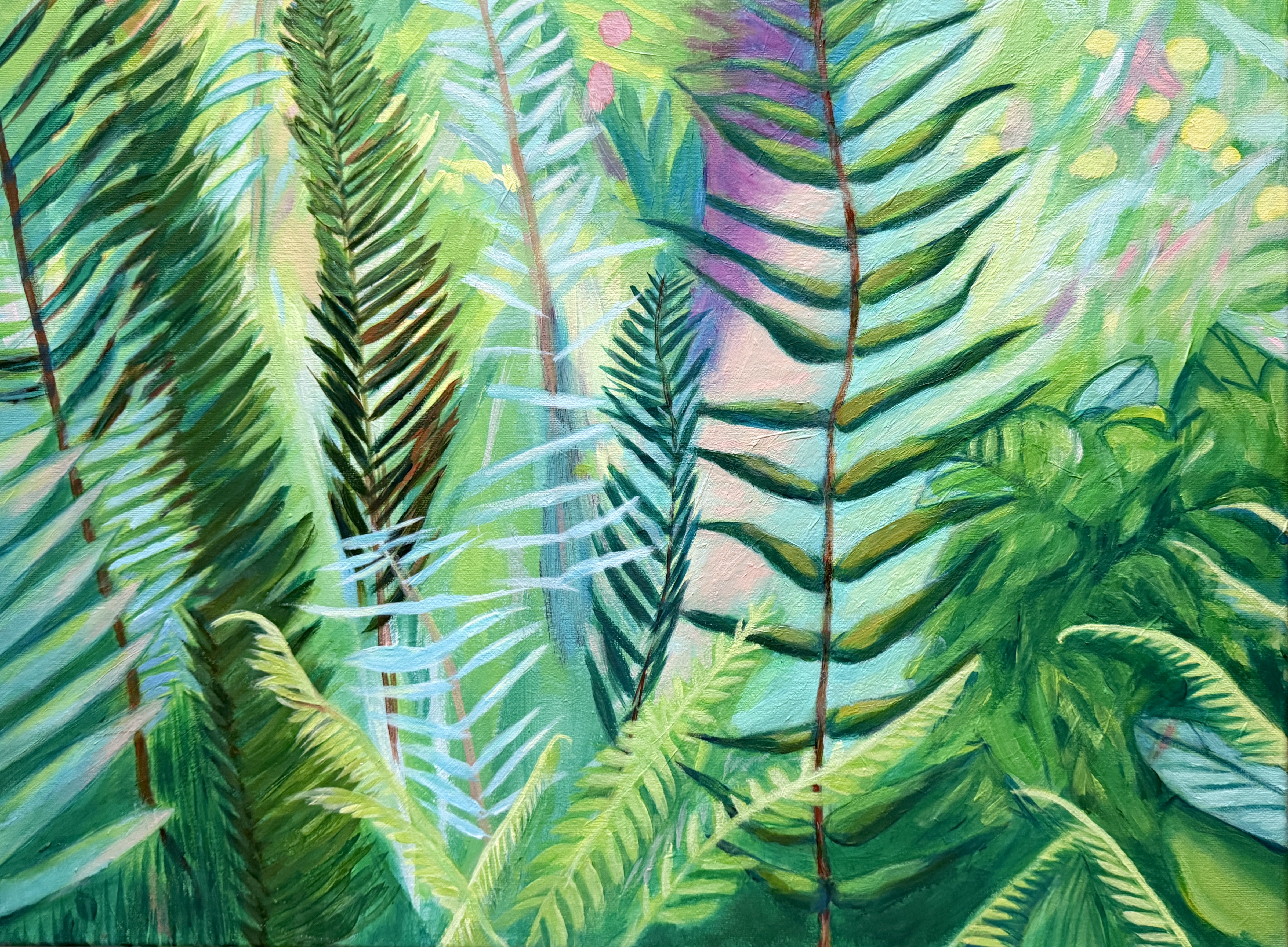 A Garden of Ferns (2026) 18 in. x 24 in., acrylic on canvas